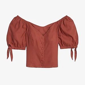 Express Linen off the shoulder top